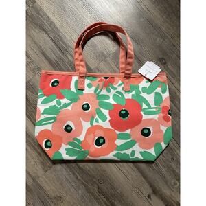 Hallmark Canvas Tote Bag Flowers Live Life On The Sunny Side Spring Summer Pink